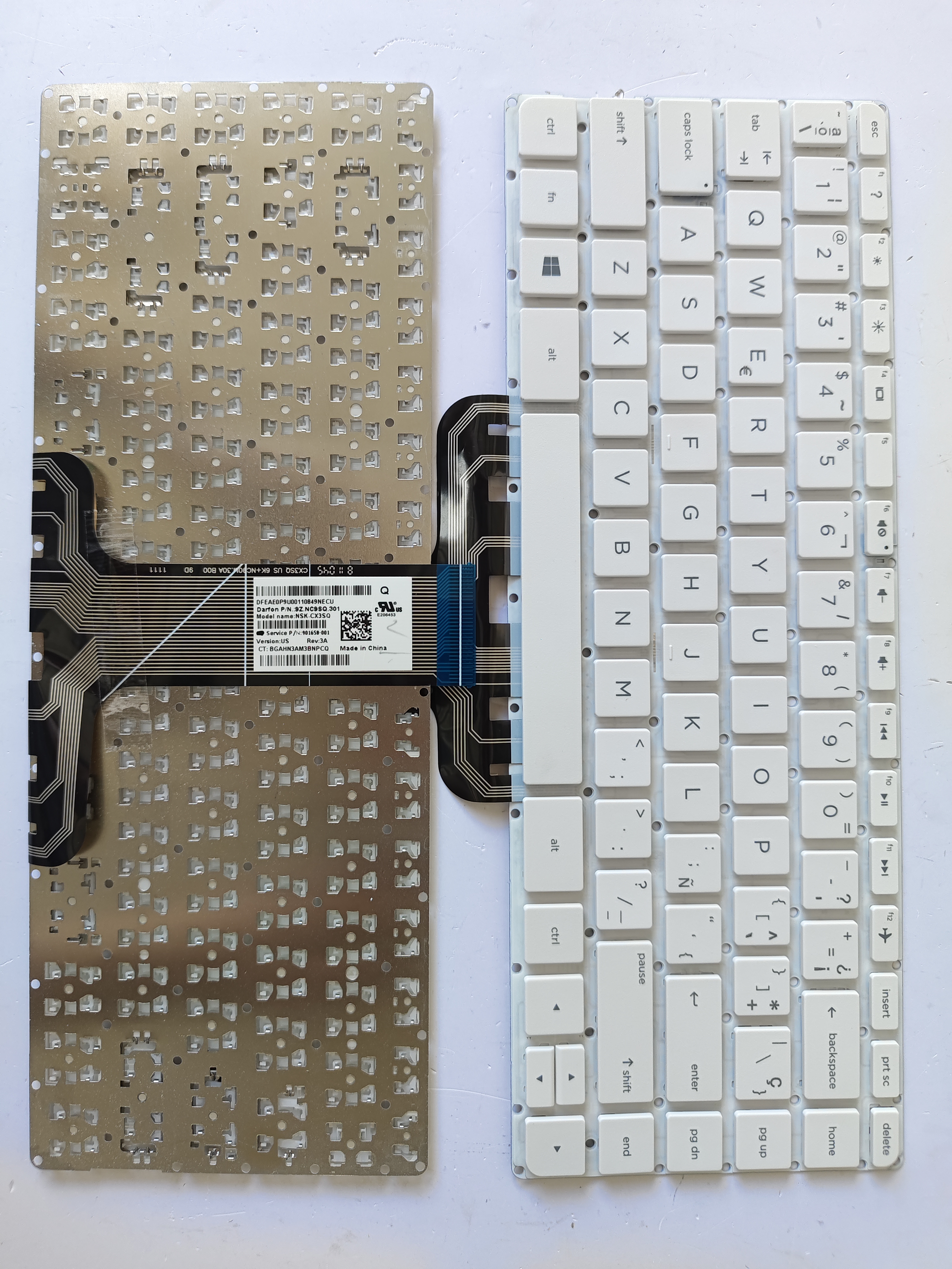 Picture of New Replacement Laptop Keyboard For HP 13-S/14-AX small carriage return WHITE (OEM) SP Layout